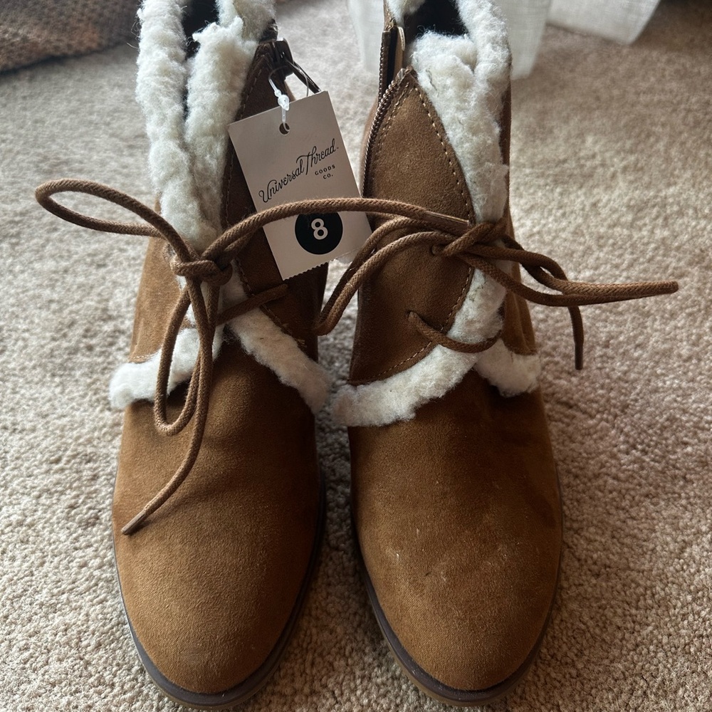 Universal Thread Brown Winter Rain Boots with Cozy Lining